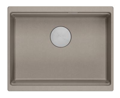 Quadri Newport II chiuvetă sub blat din granit taupe 560x450mm cu dop din oțel inoxidabil și capac de scurgere 1208967453