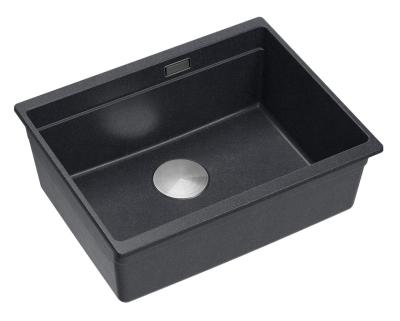 Quadri Newport II granit chiuvetă submontată antracit 560x450mm cu dop și capac de scurgere din inox 1208967459
