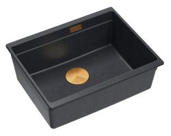 Quadri Newport II granit chiuvetă submontată antracit 560x450mm cu dop și capac de scurgere din cupru 1208967461