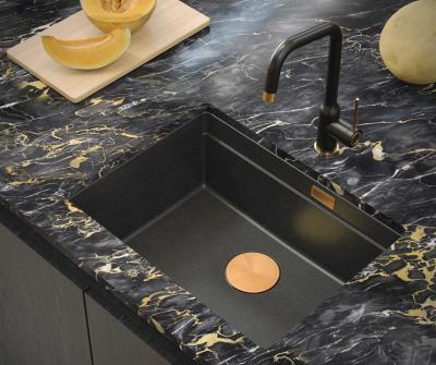 Quadri Newport II granit chiuvetă submontată antracit 560x450mm cu dop și capac de scurgere din cupru 1208967461