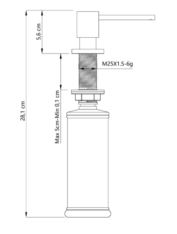 Quadri Luxor Dozator de săpun încorporat cu reumplere superioară din cupru 1208967510
