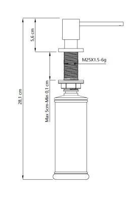 Quadri Luxor Dispenser pentru săpun încorporat auriu, reîncărcabil de sus 1208967511