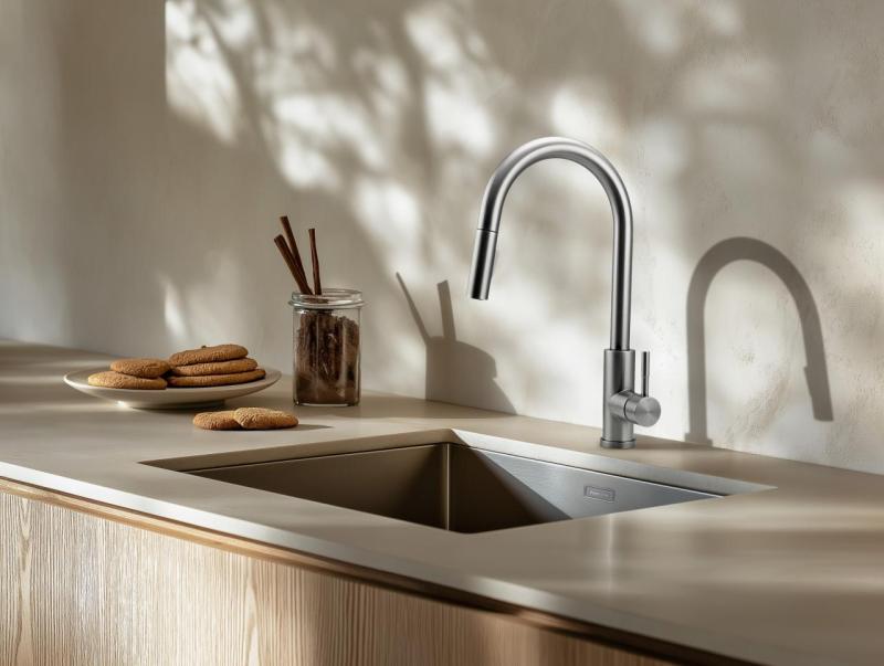 Pure.Sink Prestige chiuvetă din inox 34x40 cm, rază de 10 mm, montare sub blat, la același nivel cu blatul și deasupra blatului PPG3440-02.