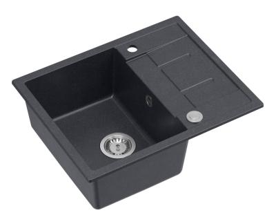 Quadri Dalton granit antracit chiuvetă de montaj cu suprafață de scurgere 62x50cm cu dop din inox 1208967570