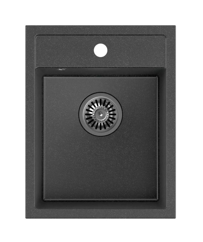 Quadri Londra granit antracit chiuvetă 39x50cm cu orificiu pentru robinet montare pe blat 1208967584