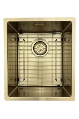 Pure.Sink Prestige chiuvetă 34x40 cm PVD Aur 10mm rază montaj sub-blat, montaj la nivel și montaj deasupra PPG3440-60