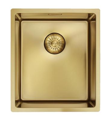 Pure.Sink Prestige chiuvetă 34x40 cm PVD Aur 10mm rază montaj sub-blat, montaj la nivel și montaj deasupra PPG3440-60
