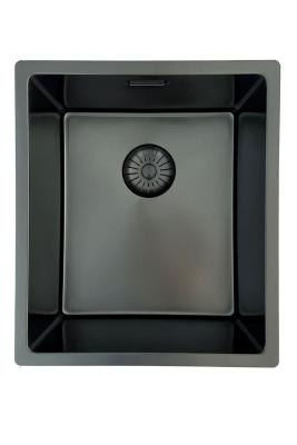 Pure.Sink Prestige chiuvetă PVD Gun Metal 34x40 cm rază de 10 mm montare sub blat, la același nivel cu blatul și deasupra blatului PPG3440-61