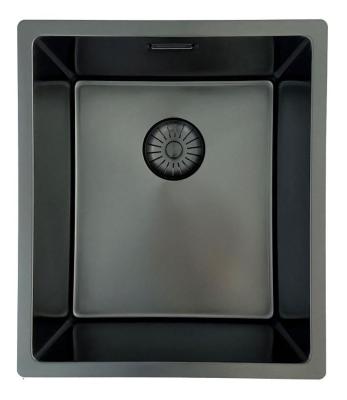 Pure.Sink Prestige chiuvetă PVD Gun Metal 34x40 cm rază de 10 mm montare sub blat, la același nivel cu blatul și deasupra blatului PPG3440-61