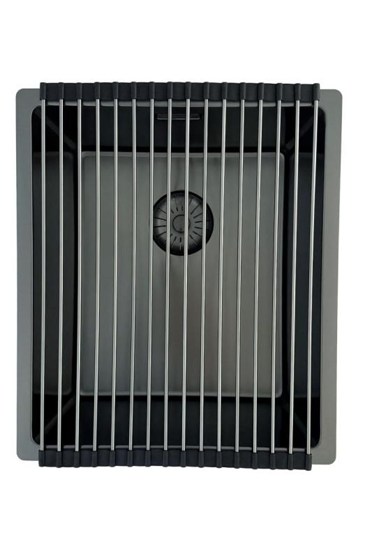 Pure.Sink Prestige chiuvetă PVD Gun Metal 34x40 cm rază de 10 mm montare sub blat, la același nivel cu blatul și deasupra blatului PPG3440-61