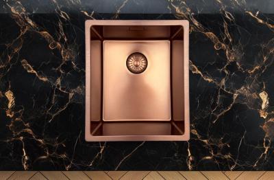 Pure.Sink Prestige chiuvetă 34x40 cm PVD Cupru 10mm rază montare sub blat, la nivel și deasupra blatului PPG3440-62