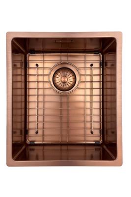 Pure.Sink Prestige chiuvetă 34x40 cm PVD Cupru 10mm rază montare sub blat, la nivel și deasupra blatului PPG3440-62