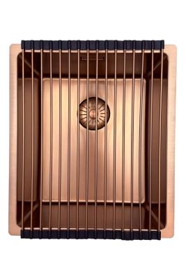 Pure.Sink Prestige chiuvetă 34x40 cm PVD Cupru 10mm rază montare sub blat, la nivel și deasupra blatului PPG3440-62