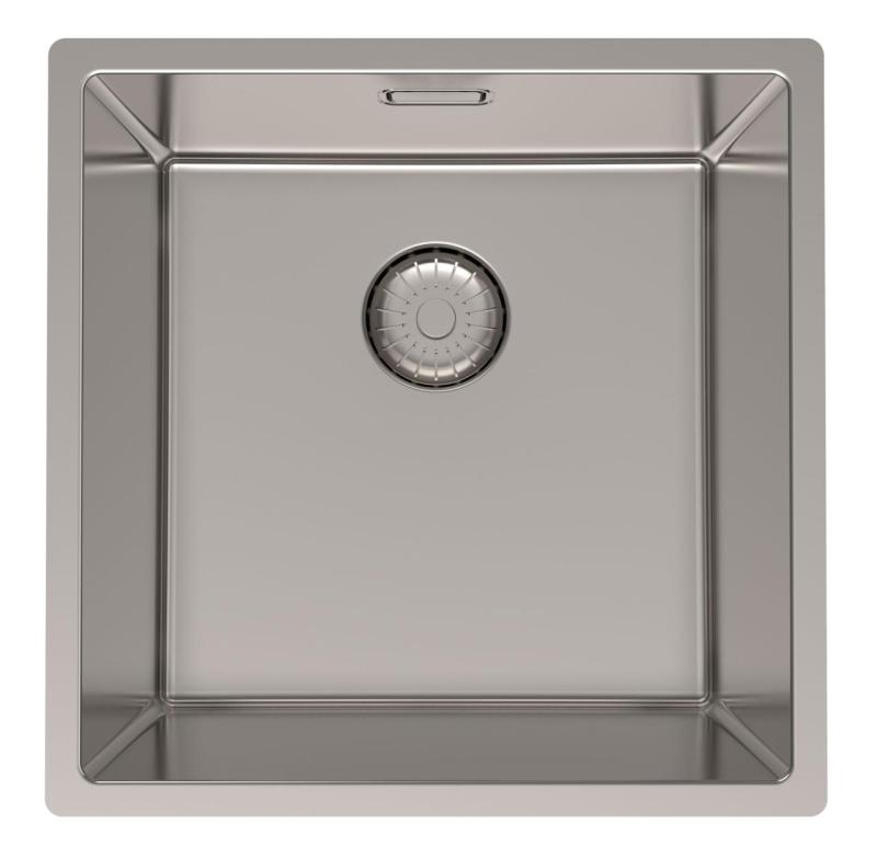 Pure.Sink Prestige chiuvetă din oțel inoxidabil 40x40 cm rază de 10 mm montare sub blat, la nivelul blatului și deasupra blatului PPG4040-02