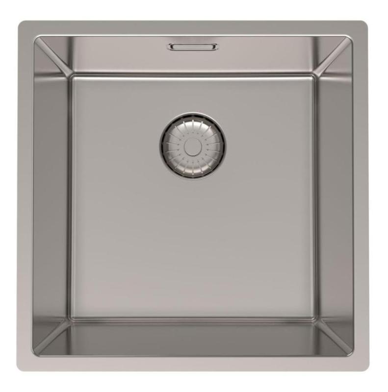 Pure.Sink Prestige chiuvetă din oțel inoxidabil 40x40 cm rază de 10 mm montare sub blat, la nivelul blatului și deasupra blatului PPG4040-02