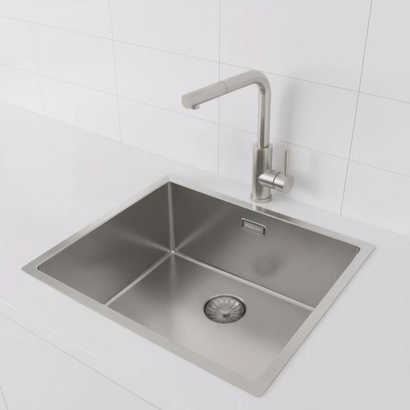Pure.Sink Prestige chiuvetă din inox 50x40 cm rază de 10 mm montaj sub-blat, la nivel și pe blat PPG5040-02