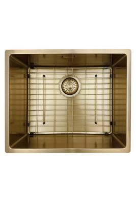 Pure.Sink Prestige chiuvetă 50x40 cm PVD Aur rază de 10 mm montare sub blat, la nivel și deasupra blatului PPG5040-60.