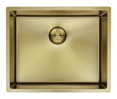 Pure.Sink Prestige chiuvetă 50x40 cm PVD Aur rază de 10 mm montare sub blat, la nivel și deasupra blatului PPG5040-60.