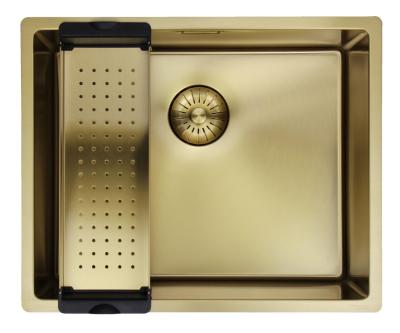 Pure.Sink Prestige chiuvetă 50x40 cm PVD Aur rază de 10 mm montare sub blat, la nivel și deasupra blatului PPG5040-60.
