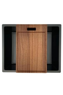 Pure.Sink Prestige chiuvetă 50x40 cm PVD Gun Metal rază de 10 mm montaj sub blat, la nivel și pe blat PPG5040-61