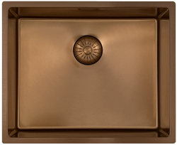 Pure.Sink Prestige chiuvetă 50x40 cm PVD Cupru 10mm rază montare sub-blat, la nivel și deasupra blatului PPG5040-62.