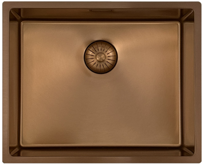 Pure.Sink Prestige chiuvetă 50x40 cm PVD Cupru 10mm rază montare sub-blat, la nivel și deasupra blatului PPG5040-62.