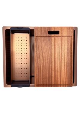Pure.Sink Prestige chiuvetă 50x40 cm PVD Cupru 10mm rază montare sub-blat, la nivel și deasupra blatului PPG5040-62.