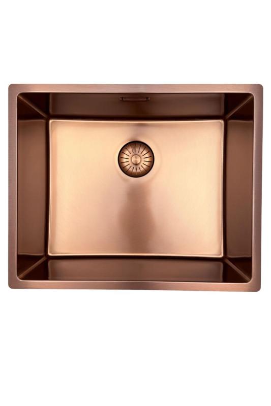 Pure.Sink Prestige chiuvetă 50x40 cm PVD Cupru 10mm rază montare sub-blat, la nivel și deasupra blatului PPG5040-62.