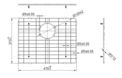 Pure.Sink Prestige suport de fund 50 Gun Metal PPGGD50-61