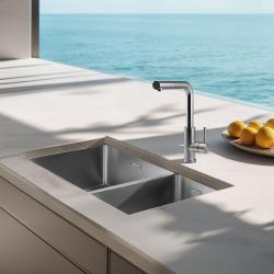 Pure.Sink Elite Steel Spark-S robinet de bucătărie din oțel inoxidabil cu duză extensibilă PS8041-02