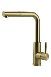 Pure.Sink Elite Steel Spark-S baterie de bucătărie PVD Aur Periat cu duză extensibilă PS8041-60