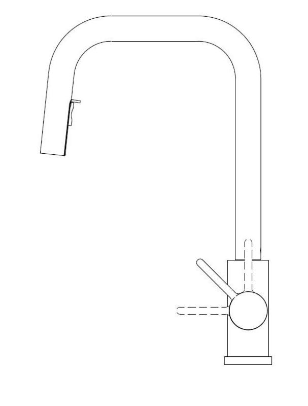 Pure.Sink Elite Steel Crystal-S robinet de bucătărie din oțel inoxidabil cu gura de scurgere extensibilă PS8050-02
