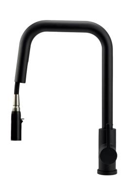 Pure.Sink Elite Steel Crystal-S baterie de bucătărie Negru Mat cu duză extensibilă PS8050-10