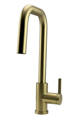 Baterie de bucătărie Pure.Sink Elite Steel Crystal-S PVD aur periat cu duș extractibil PS8050-60