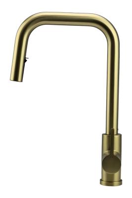 Baterie de bucătărie Pure.Sink Elite Steel Crystal-S PVD aur periat cu duș extractibil PS8050-60