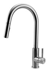 Pure.Sink Elite Steel Stream-S robinet de bucătărie din oțel inoxidabil cu gura de scurgere extensibilă PS8045-02