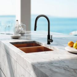 Pure.Sink Elite Steel Stream-S robinet de bucătărie negru mat cu gura de scurgere extensibilă PS8045-10