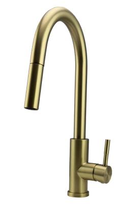Robinet de bucătărie Pure.Sink Elite Steel Stream-S PVD, aur periat, cu duză extensibilă PS8045-60