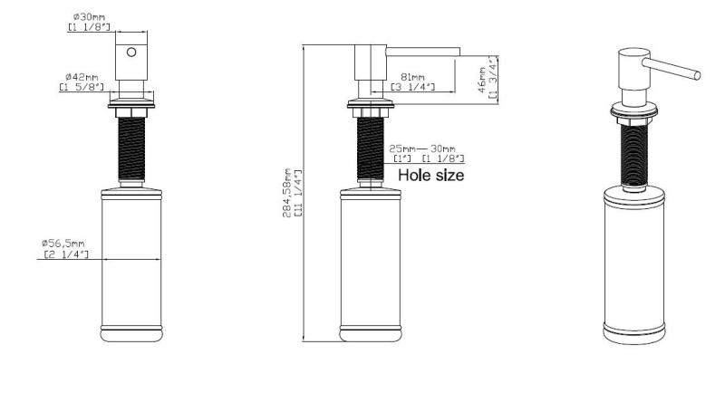 Dispenserul de săpun Pure.Sink Elite Steel Shine Negru mat PS9010-10