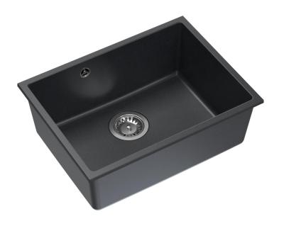 Quadri Elston Antracit Chiuvetă Incorporabilă din Granit 495x360mm cu Dop din Inox 1208967659