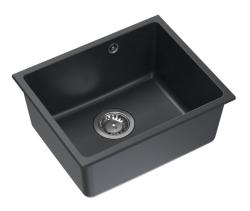 Quadri Elston Antracit Chiuvetă de Granit pentru Montare Inferioară 420x335mm cu Dop din Inox 1208967660