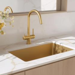 Quadri Leichester Robinet de bucătărie PVD Aur cu 3 căi, cu o conexiune suplimentară pentru apă filtrată 1208967669.