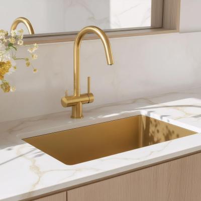Quadri Leichester Robinet de bucătărie PVD Aur cu 3 căi, cu o conexiune suplimentară pentru apă filtrată 1208967669.