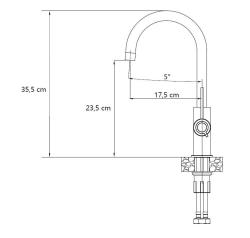 Quadri Lancaster robinet de bucătărie PVD cupru cu gura de scurgere rotativă 1208967684.