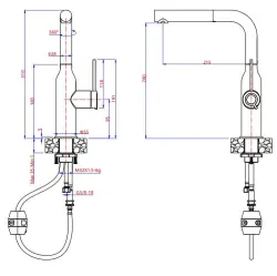 Quadri Stamford Baterie de Bucătărie Albă cu Finisaj Auriu PVD și Duș Extractabil 1208967686