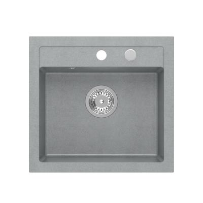 Quadri Londra Granit Gri Chiuvetă 50x47cm cu Orificiu pentru Robinet Montare pe Blat - 1208967727