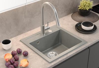 Quadri Londra Granit Gri Chiuvetă 50x47cm cu Orificiu pentru Robinet Montare pe Blat - 1208967727