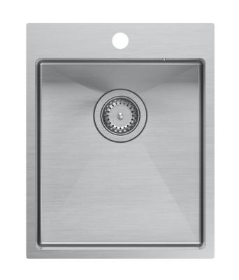 Aquadesign Clara Chiuvetă din Oțel Inoxidabil 40x50cm Montare pe Blat sau la Nivel cu Blatul, cu Banc de Robinet și Dop din Oțel Inoxidabil - 1208967757