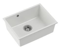 Quadri Elston Alb Chiuvetă de Granit Sub Blat 495x360mm cu Dop din Inox 1208967774