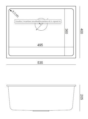 Quadri Elston Alb Chiuvetă de Granit Sub Blat 495x360mm cu Dop din Inox 1208967774